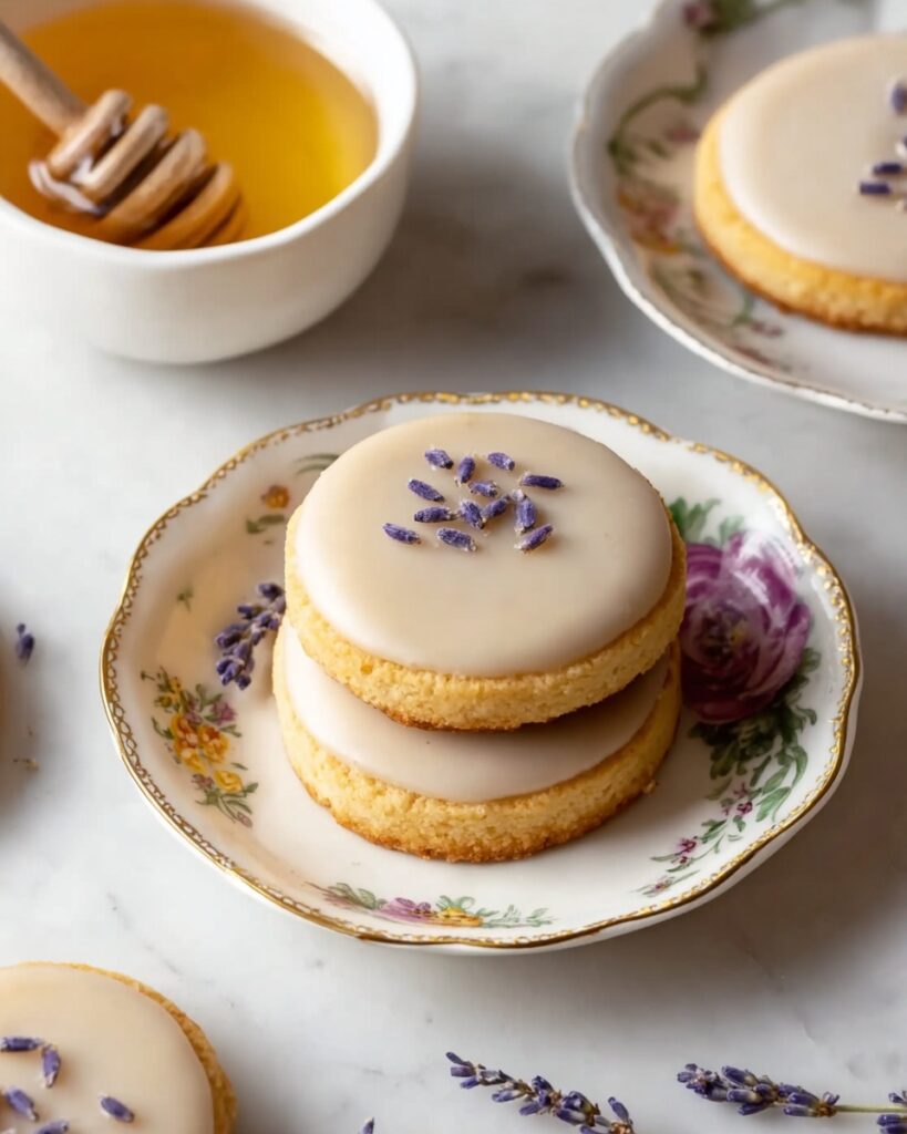 Lavender Shortbread Cookies with Honey Glaze Recipe