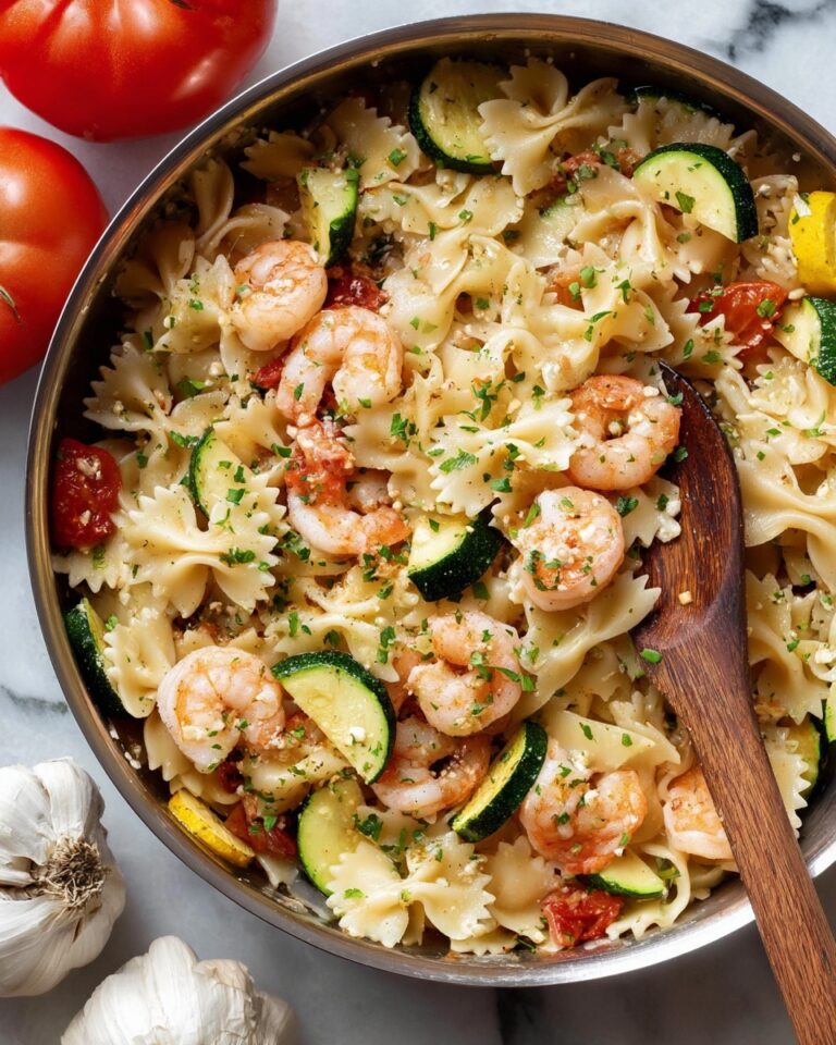 Shrimp and Zucchini Pasta in Light Tomato Sauce Recipe