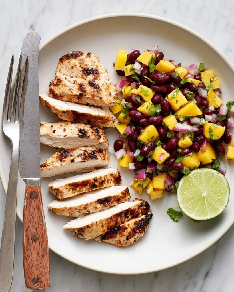 Grilled Chicken with Black Bean Mango Salsa Recipe