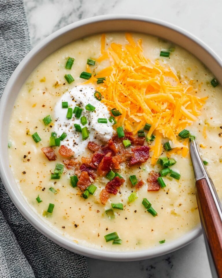 Creamy Cheddar Potato Soup with Bacon and Green Onions Recipe