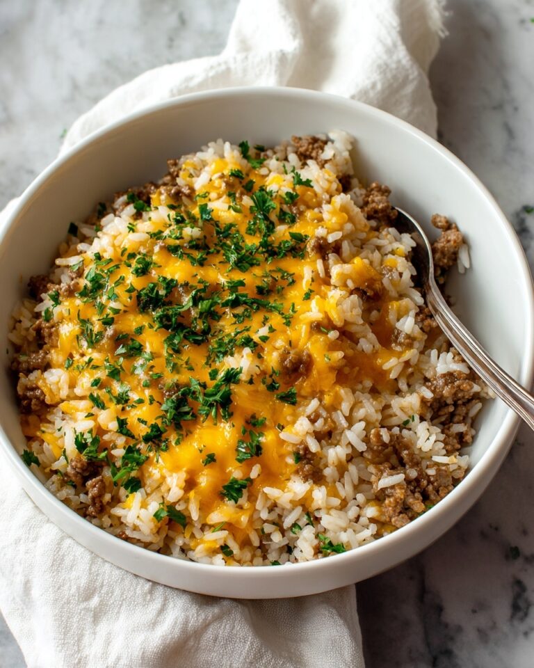 Cheesy Ground Beef and Rice Casserole Recipe
