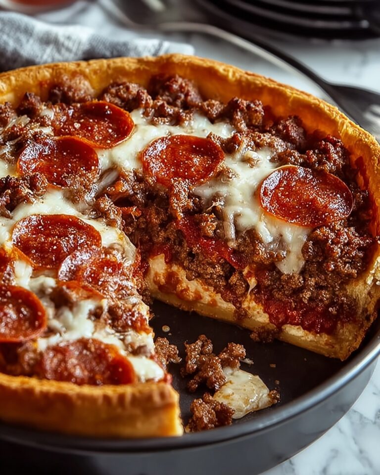 Savory Hamburger Sausage & Pepperoni Pie for Comfort Cravings Recipe
