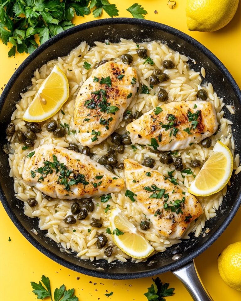 Cod Piccata with Creamy Orzo Recipe