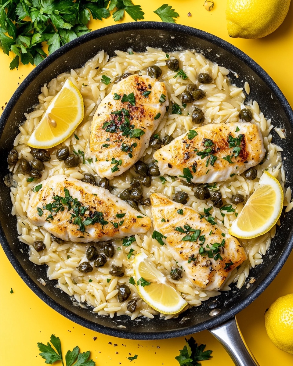 Cod Piccata with Creamy Orzo Recipe