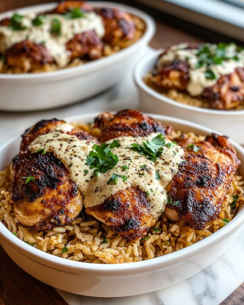 Creamy Cajun Chicken with Garlic Rice Recipe