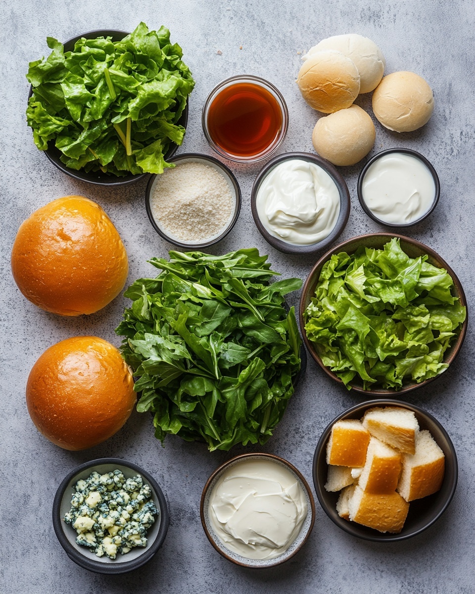 The image shows a tray full of small sandwiches arranged in rows. Each sandwich has three layers: the bottom layer is a soft, shiny brown bun, the middle layer is filled with shredded orange-colored meat, and the top layer has fresh, bright green lettuce mixed with white sauce. The buns look soft and slightly toasted. The sandwiches are on a metal tray with a white marbled surface below. photo taken with an iphone --ar 4:5 --v 7