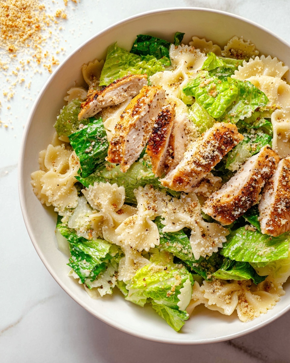 Chicken Caesar Pasta Salad with Garlic Breadcrumbs Recipe