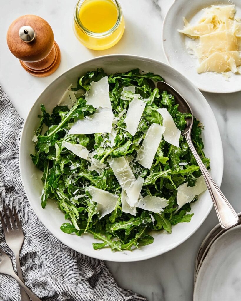 Simple Arugula Salad with Lemon Vinaigrette and Parmigiano-Reggiano Recipe