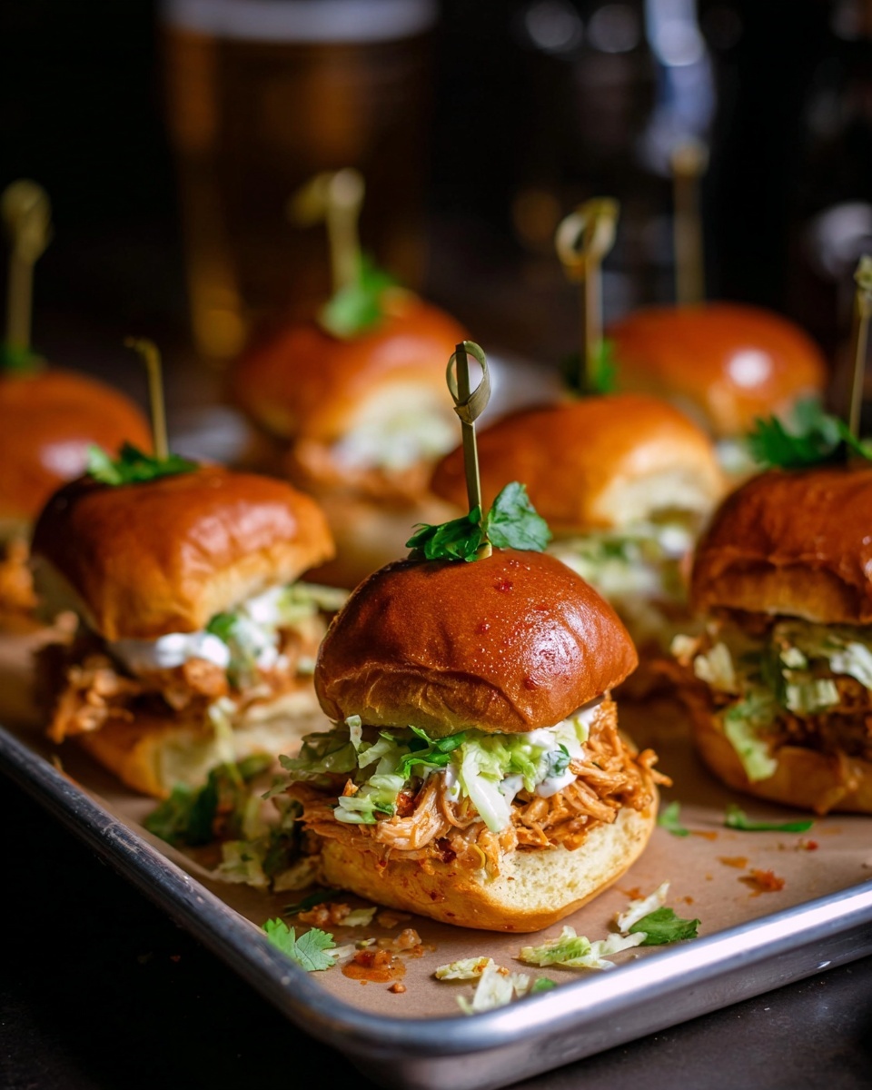 Buffalo Chicken Sliders with Blue Cheese Spread Recipe